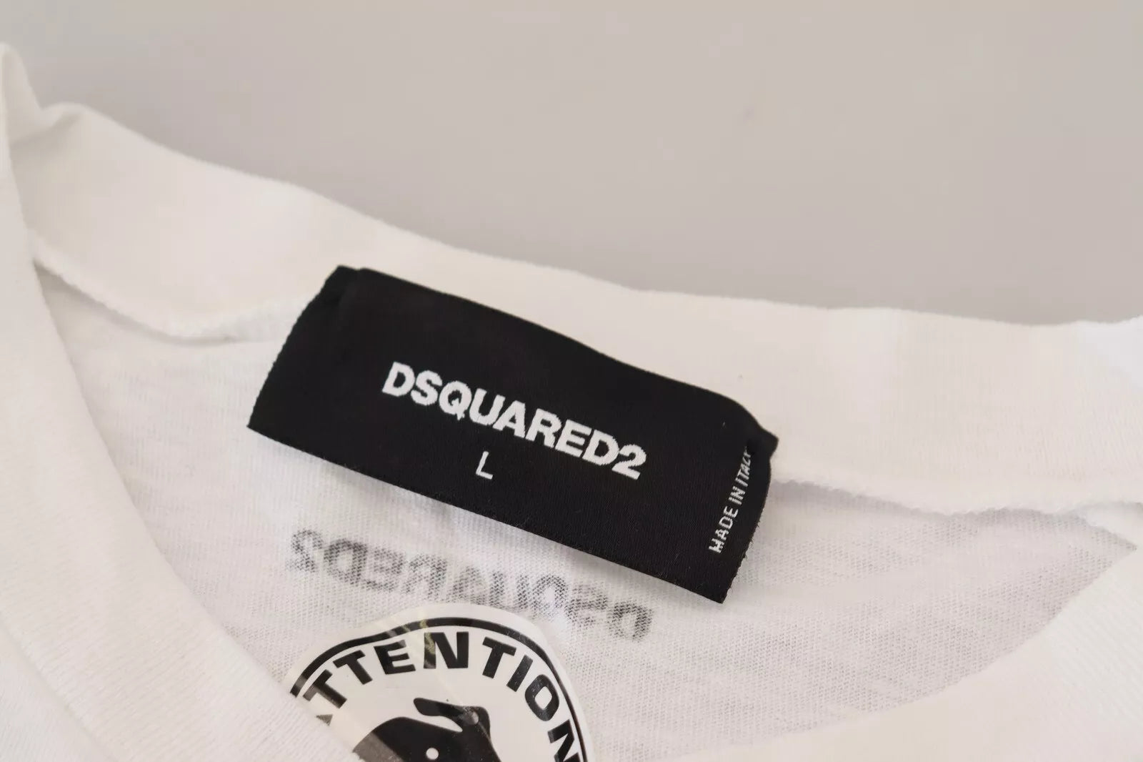 Dsquared² Beyaz pamuklu-keten uzun kollu kazak